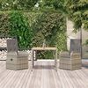 vidaXL 7 Piece Garden Dining Set Grey Poly Rattan&Solid Wood Acacia