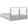 vidaXL Bed Frame with Drawer Concrete Grey 160 x 200 cm Engineer Wood