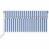 vidaXL Manual Retractable Awning with Blind 3.5x2.5m Blue&White