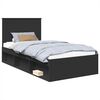 vidaXL Bed Frame with Headboard Black 100 x 200 cm Solid Pine Wood