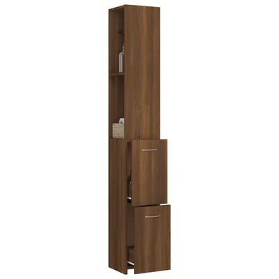 vidaXL Bathroom Cabinet Brown Oak 25x26.5x170 cm Engineered Wood