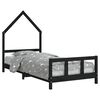 vidaXL Kids Bed Frame Black 90x200 cm Solid Wood Pine
