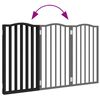 vidaXL Dog Gate Foldable 3 Panels Black 150 cm&nbsp;Poplar Wood