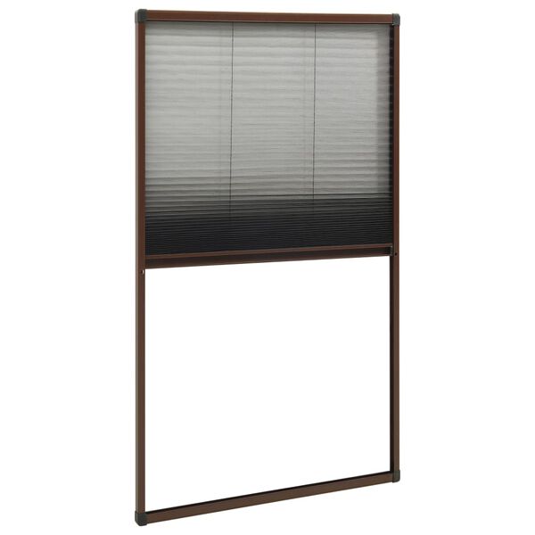 vidaXL Plisse Insect Screen for Windows Aluminium Brown 80x160 cm