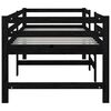 vidaXL Mid-high Bed without Mattress Black Solid Wood Pine 90x200cm