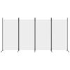 vidaXL 4-Panel Room Divider White 346x180 cm Fabric