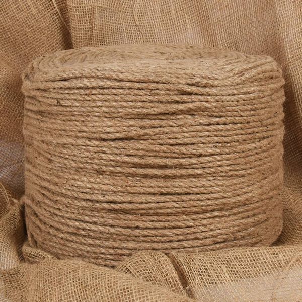 vidaXL Jute Rope 500 m Long 4 mm Thick