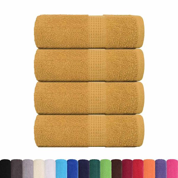 vidaXL Guest Towels 4 pcs "FROGN" Gold 30x50 cm 100% Cotton