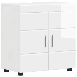 vidaXL Bathroom Cabinet Set TULUM High Gloss White 60 x 34 x 63 cm