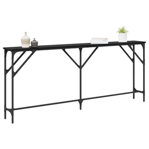 vidaXL Console Table Black oak 180 x 23 x 75 cm