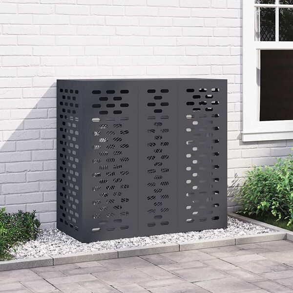 vidaXL Air Conditioner Cover Anthracite 110 x 50 x 105 cm Steel