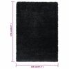 vidaXL High Pile Shaggy Rug Black 120x170 cm 50 mm