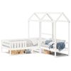 vidaXL Bed and Bench Set with Roof without Mattress White 80x200 cm