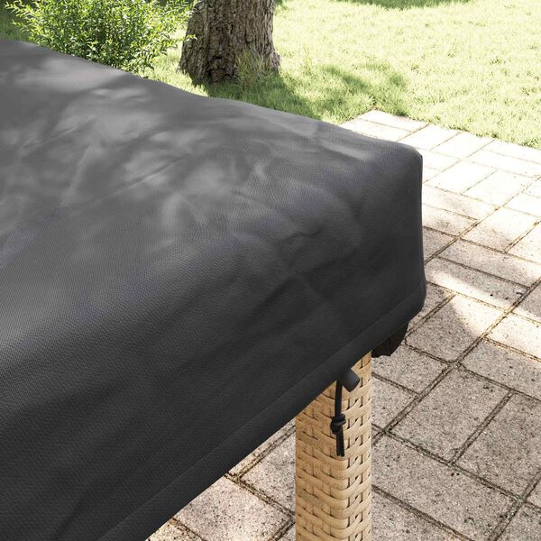 vidaXL Table Cover Plain Black 102 x 202 x 15 cm Fabric