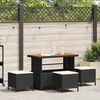 vidaXL Garden Dining Set Black Poly Rattan