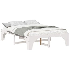vidaXL Bed Frame White 140 x 200 cm Solid Pine Wood