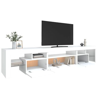 vidaXL TV Cabinet with LED Lights White 215x36.5x40 cm