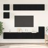 vidaXL TV Cabinet Set Wall-mounted 8 pcs Black Oak Engineered Wood