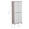 vidaXL Storage Cabinet with 2 Doors 68x37.5x170 cm Light Grey and Beige