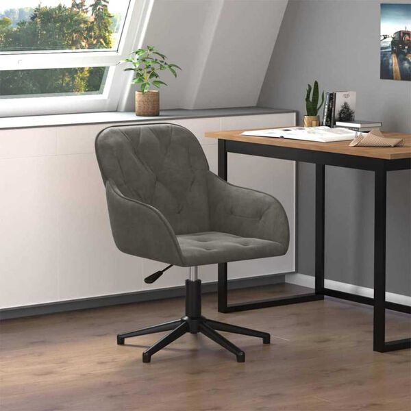 vidaXL Office Chair Dark Grey 56 x 61.5 x 72 cm Velvet