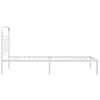 vidaXL Metal Bed Frame without Mattress with Headboard White 90x200cm