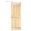 vidaXL Sliding Door Natural and White 80 x 210 cm Solid Pine Wood