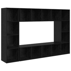 vidaXL TV Cabinet Set 4 pcs Black 37 x 37 x 142.5 cm Engineered Wood