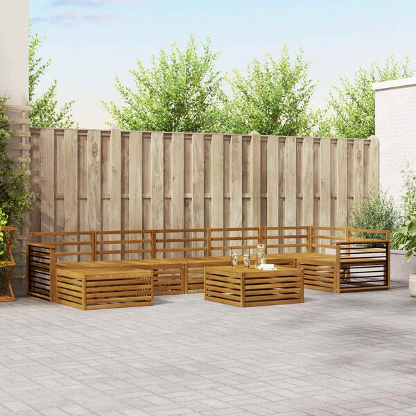 vidaXL Sofa Sets 8 pcs Natural Solid Acacia Wood