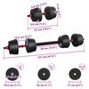 vidaXL 2-in-1 Dumbbell Set Black and Red 121 x 19.5 x 19.5 cm