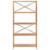 vidaXL 5-Tier Shelf 80x30x163.5 cm Solid Oak Wood