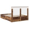 vidaXL Bed Frame with Headboard Old Wood 135 x 190 cm Engineered Wood