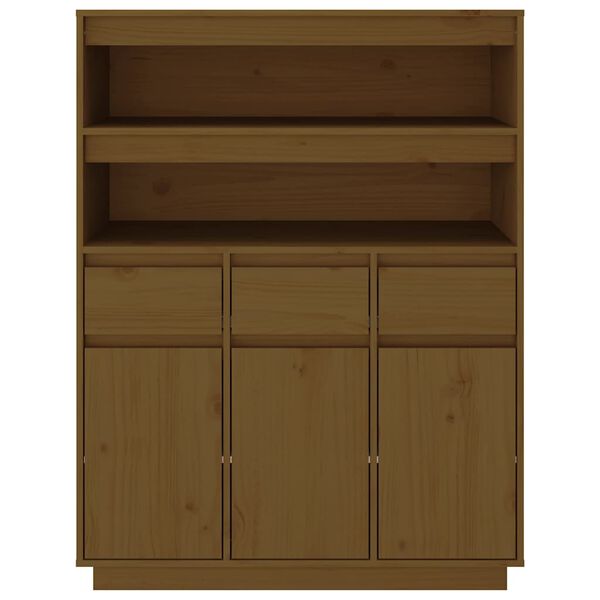 vidaXL Highboard Honey Brown 89x40x116.5 cm Solid Wood Pine