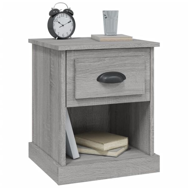 vidaXL Bedside Cabinet Grey Sonoma 39x39x47.5 cm Engineered Wood