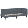 vidaXL Corner Bed Frame with Headboard Dark Grey 80 cm x 200 cm Velvet