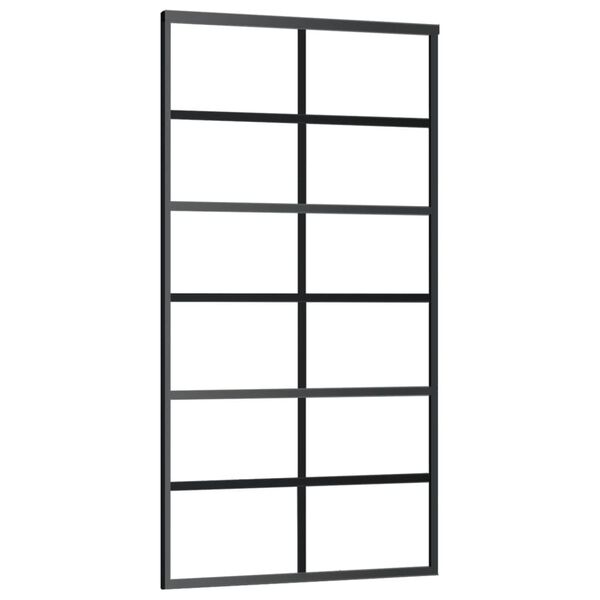 vidaXL Sliding Door ESG Glass and Aluminium 102x205 cm Black