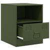 vidaXL Bedside Cabinet Olive Green 34.5x39x44 cm Steel