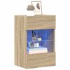 vidaXL Wall Cabinets with LED Lights for TV 2 pcs Sonoma Oak 40x30x60.5 cm