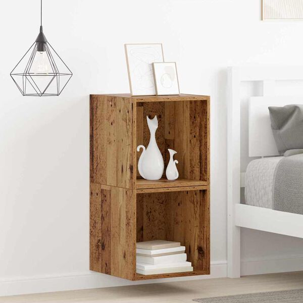 vidaXL Wall Cabinet 2 pcs Old Wood 37 x 37 x 37 cm Engineered Wood