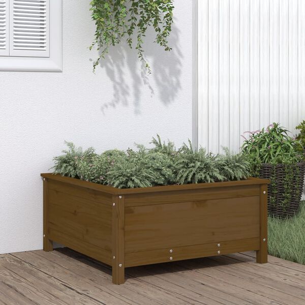 vidaXL Garden Planter Honey Brown 82.5x82.5x39 cm Solid Wood Pine