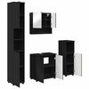 vidaXL Bathroom Furniture Set 4 pcs Black Engineered wood & Metal