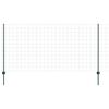 vidaXL Euro Fence with Post 25 x 1.2 m PVC-Coated Steel Green Mesh