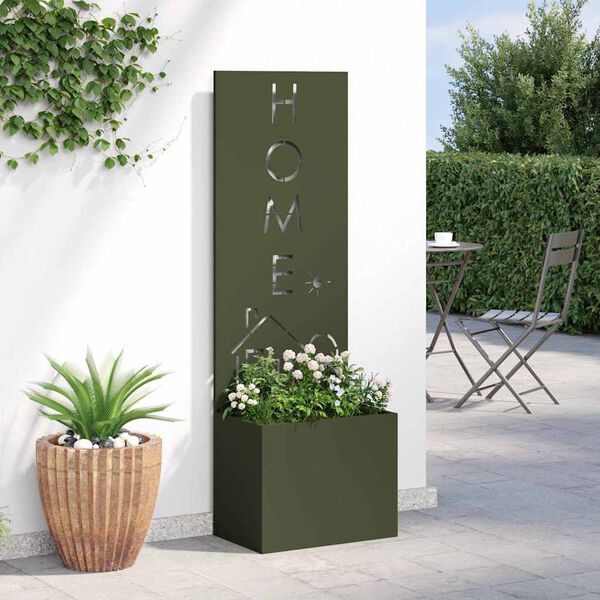 vidaXL Garden Privacy Screen Olive green 50 x 140 cm Cold-rolled steel