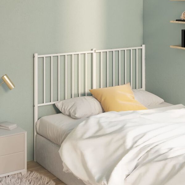vidaXL Metal Headboard White 120 cm