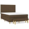 vidaXL Box Spring Bed with Mattress Dark Brown 140x200 cm Fabric