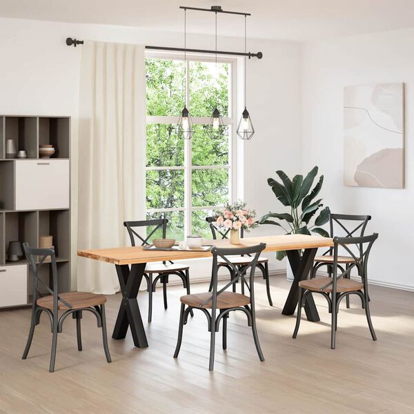 vidaXL Dining Table Legs X-Shaped 2 pcs Black 50x(72-73) cm Steel