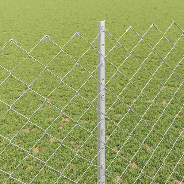 vidaXL Fence with Post Silver 1.6 x 10 m Steel