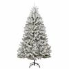 vidaXL Artificial Christmas Tree Green and White 270 cm PVC and Metal