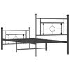vidaXL Metal Bed Frame without Mattress with Footboard Black 90x190cm