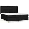 vidaXL Box Spring Bed with Mattress Black 180x200 cm Fabric