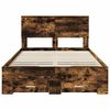 vidaXL Bed Frame with Drawer Smoked Oak 135 x 190 cm Engineered Wood